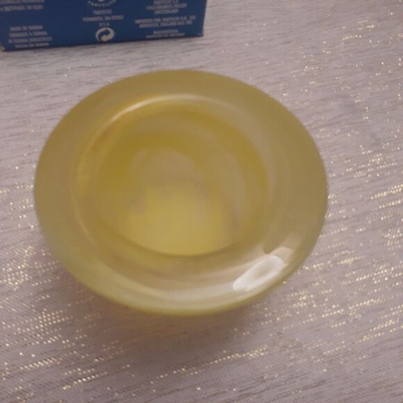 PartyLite P7162 Clarity Yellow Swirl Votive Tealight Candle Holder Glass - Picture 4 of 5